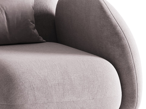 Modern Black Leather Armrest Standard Armchair 3D 모델