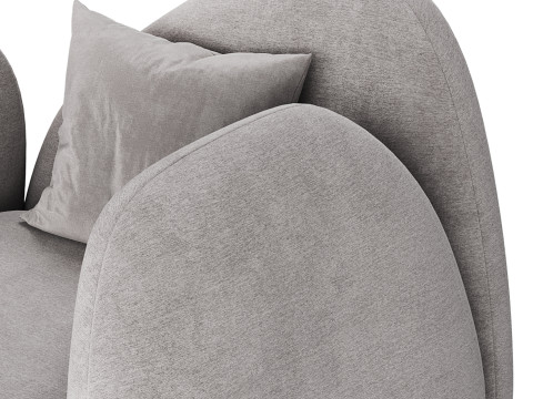 Modern Black Leather Armrest Standard Armchair 3D 모델
