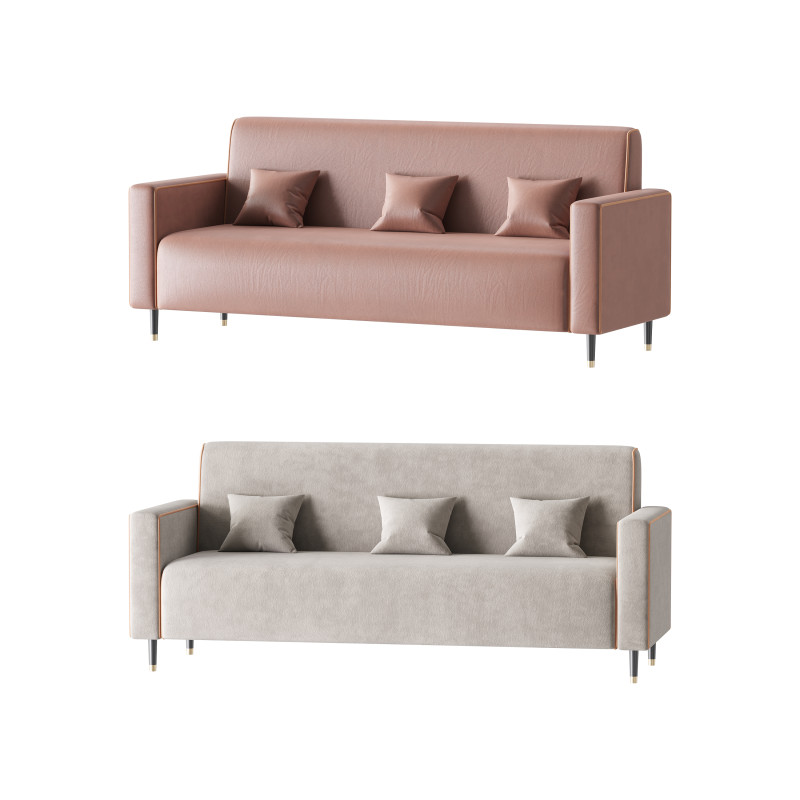 Modern Faux Leather Sofa 3D Model .c4d .max .obj .3ds .fbx .stl .blend 