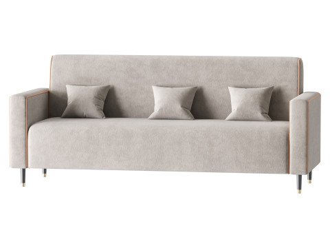 Modern Faux Leather Sofa 3D Model