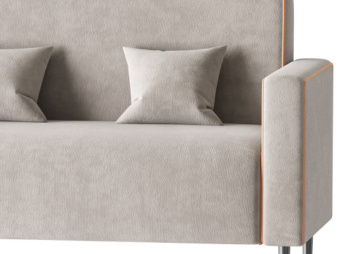 Modern Faux Leather Sofa 3D Model