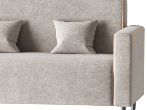 Modern Faux Leather Sofa 3D Model