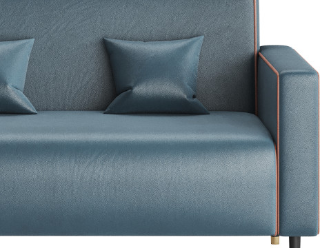 Modern Faux Leather Sofa 3D Model