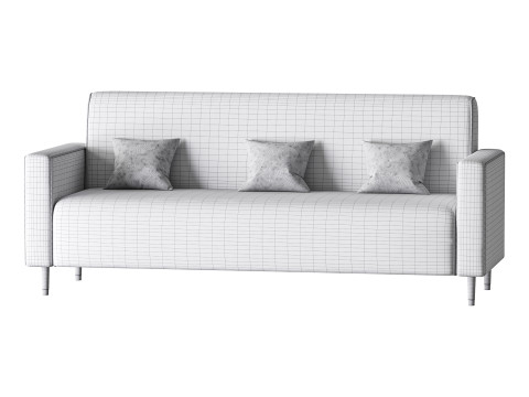 Modern Faux Leather Sofa 3D Model