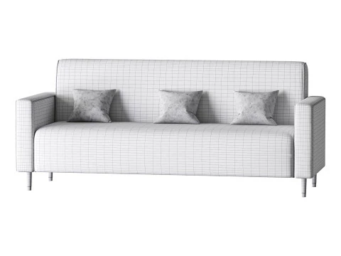 Modern Faux Leather Sofa 3D Model