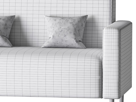 Modern Faux Leather Sofa 3D Model