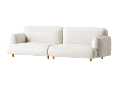 Modern Faux Leather Sofa-2 3D Model