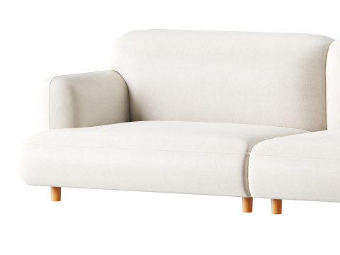 Modern Faux Leather Sofa-2 3D Model
