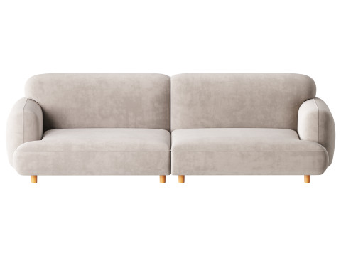 Modern Faux Leather Sofa-2 3D Model