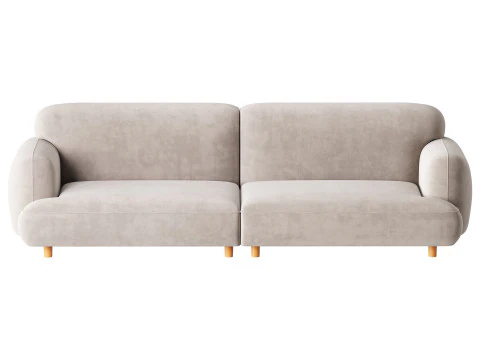 Modern Faux Leather Sofa-2 3D Model