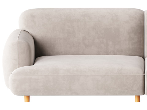 Modern Faux Leather Sofa-2 3D Model