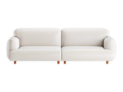 Modern Faux Leather Sofa-2 3D Model