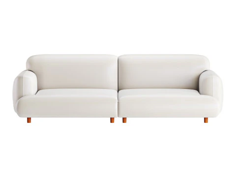 Modern Faux Leather Sofa-2 3D Model