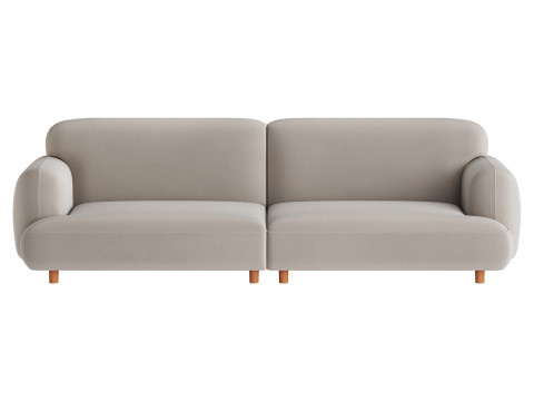 Modern Faux Leather Sofa-2 3D Model
