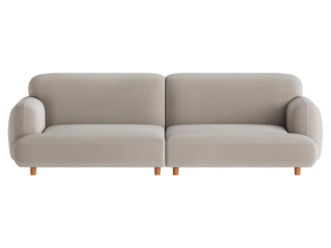 Modern Faux Leather Sofa-2 3D Model