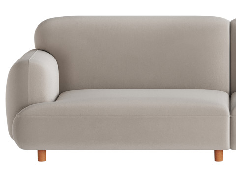 Modern Faux Leather Sofa-2 3D Model