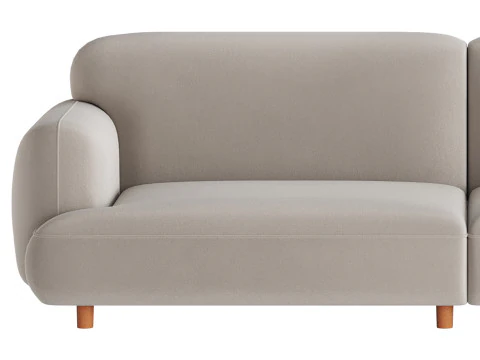 Modern Faux Leather Sofa-2 3D Model