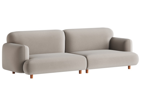 Modern Faux Leather Sofa-2 3D Model