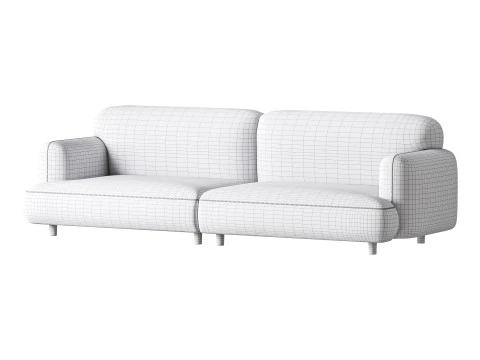 Modern Faux Leather Sofa-2 3D Model