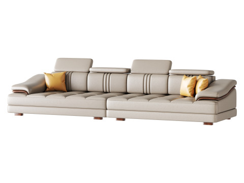 Modern Genuine Leather Sofa 3D 模型