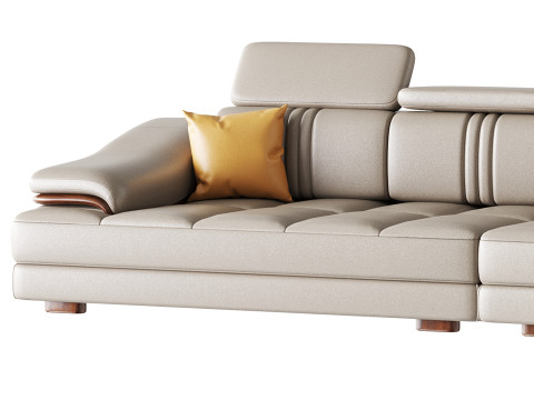 Modern Genuine Leather Sofa 3D 模型