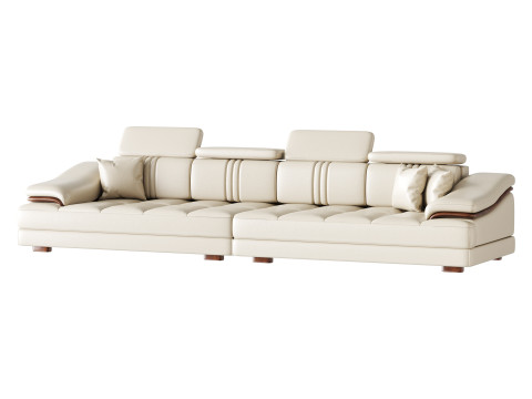 Modern Genuine Leather Sofa 3D 模型