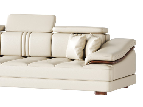 Modern Genuine Leather Sofa 3D 模型