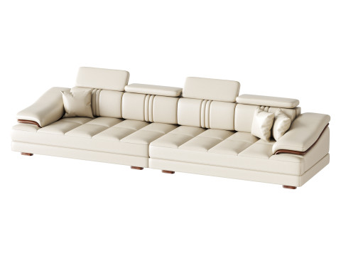 Modern Genuine Leather Sofa 3D 模型