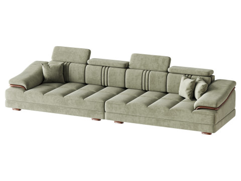Modern Genuine Leather Sofa 3D 模型