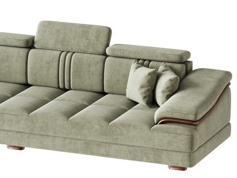 Modern Genuine Leather Sofa 3D 模型