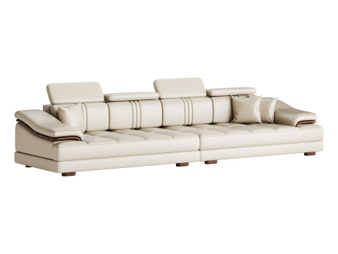 Modern Genuine Leather Sofa 3D 模型