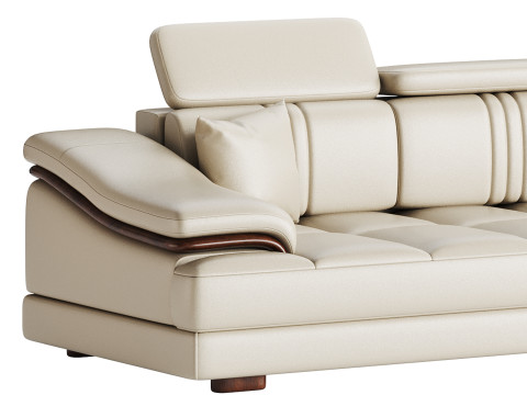 Modern Genuine Leather Sofa 3D 模型