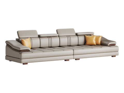 Modern Genuine Leather Sofa 3D 模型