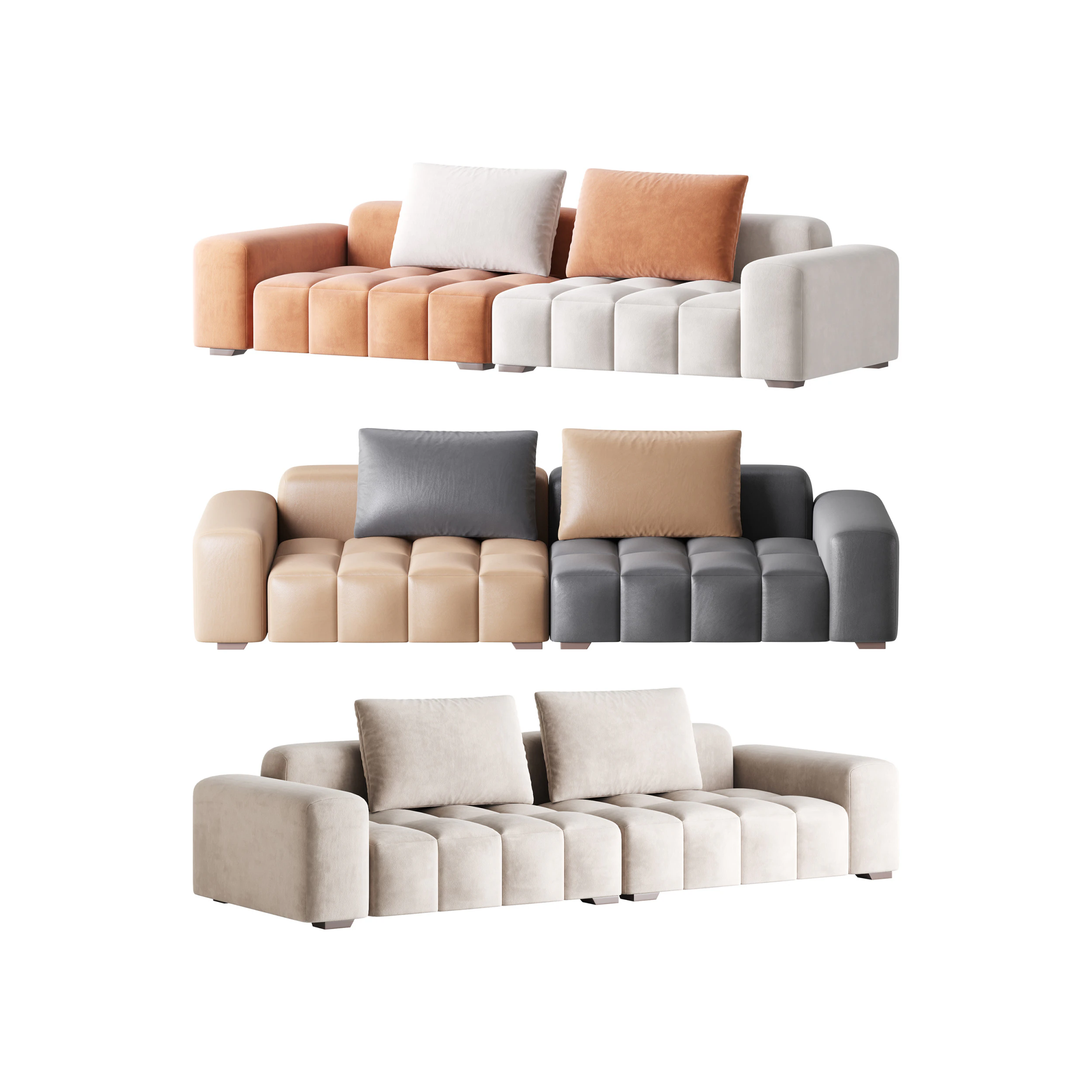 Divano standard quadrato modernista Modello 3D .c4d .max .obj .3ds .fbx .stl .blend 