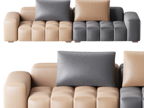 Modernism Square Standard Sofa Modello 3D