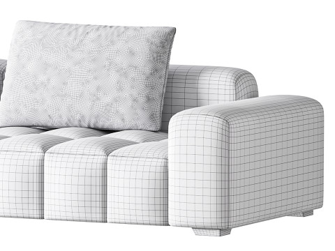 Modernism Square Standard Sofa Modello 3D