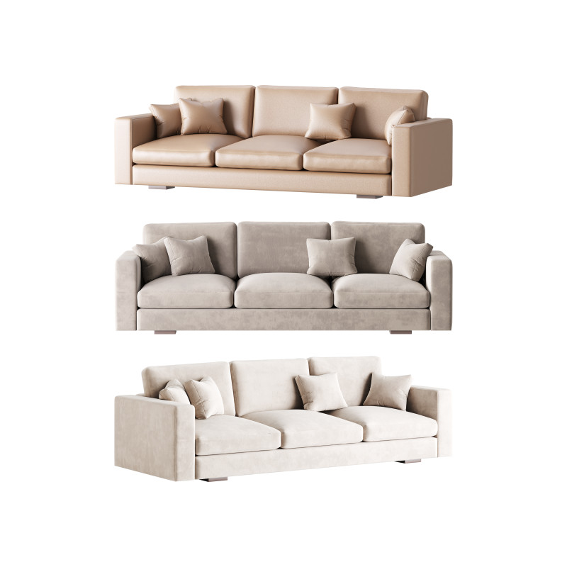 Modern Square Arm Fabric Sofa 3D मॉडल .c4d .max .obj .3ds .fbx .stl .blend 