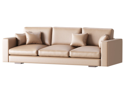Modern Square Arm Fabric Sofa 3D मॉडल