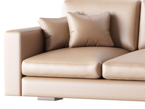 Modern Square Arm Fabric Sofa 3D मॉडल