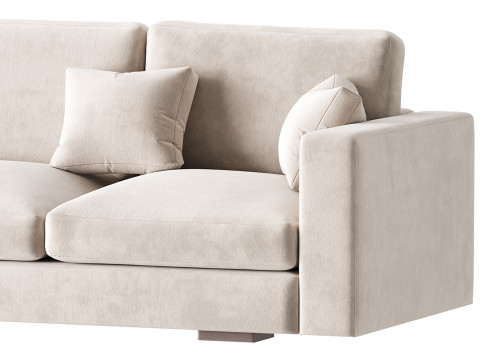 Modern Square Arm Fabric Sofa 3D मॉडल