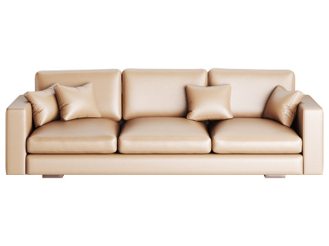 Modern Square Arm Fabric Sofa 3D मॉडल