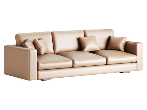 Modern Square Arm Fabric Sofa 3D मॉडल