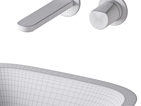 Square Glass Bathroom Vessel Sink with Drain Mini Bath Bowl 3D Model