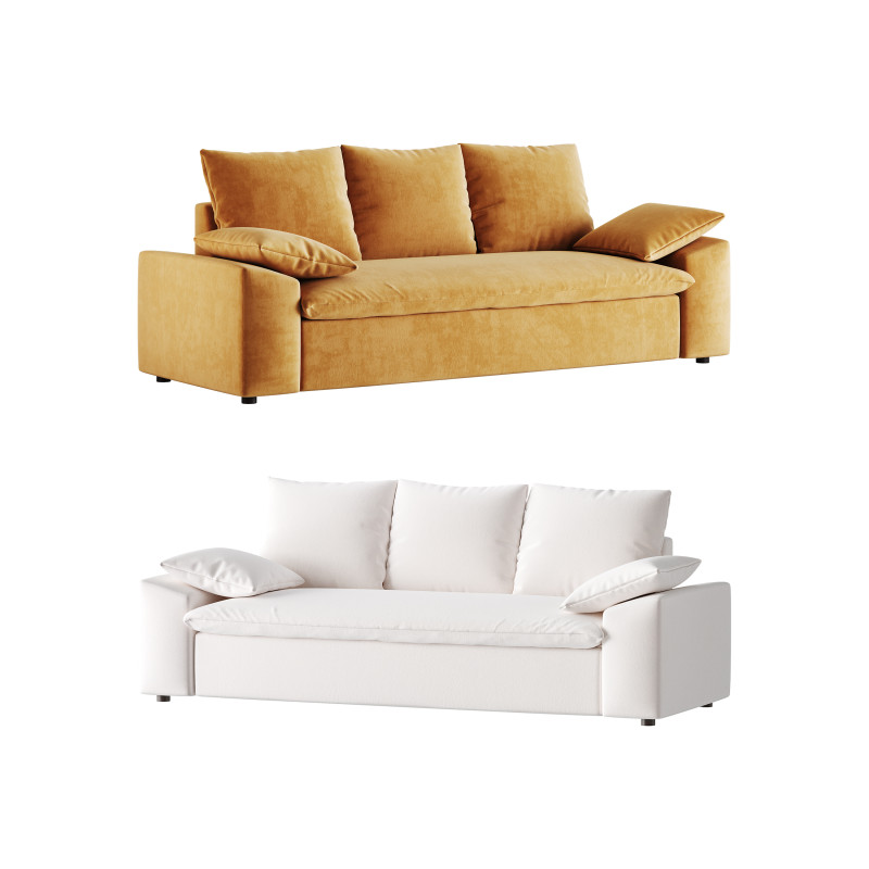 WHITE PERFORMANCE LINEN SLEEPER SOFA 3D Model .c4d .max .obj .3ds .fbx .stl .blend 