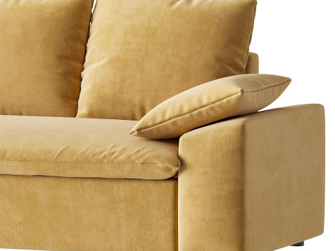 WHITE PERFORMANCE LINEN SLEEPER SOFA 3D Model