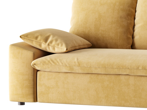 WHITE PERFORMANCE LINEN SLEEPER SOFA 3D Model