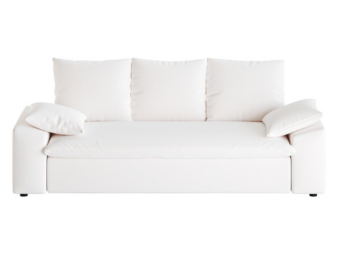 WHITE PERFORMANCE LINEN SLEEPER SOFA 3D Model