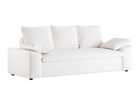 WHITE PERFORMANCE LINEN SLEEPER SOFA 3D Model