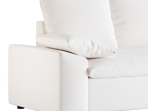 WHITE PERFORMANCE LINEN SLEEPER SOFA 3D Model