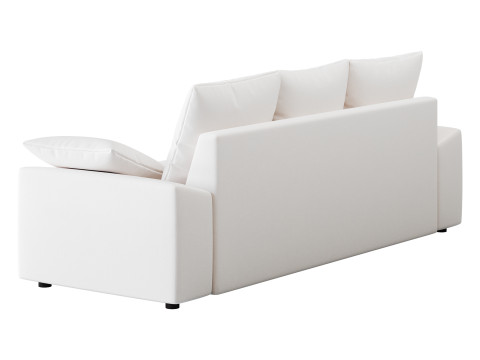 WHITE PERFORMANCE LINEN SLEEPER SOFA 3D Model